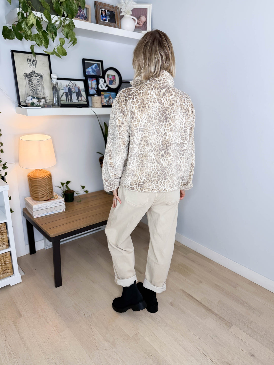 Willara 1/4 Zip Leopard Fleece