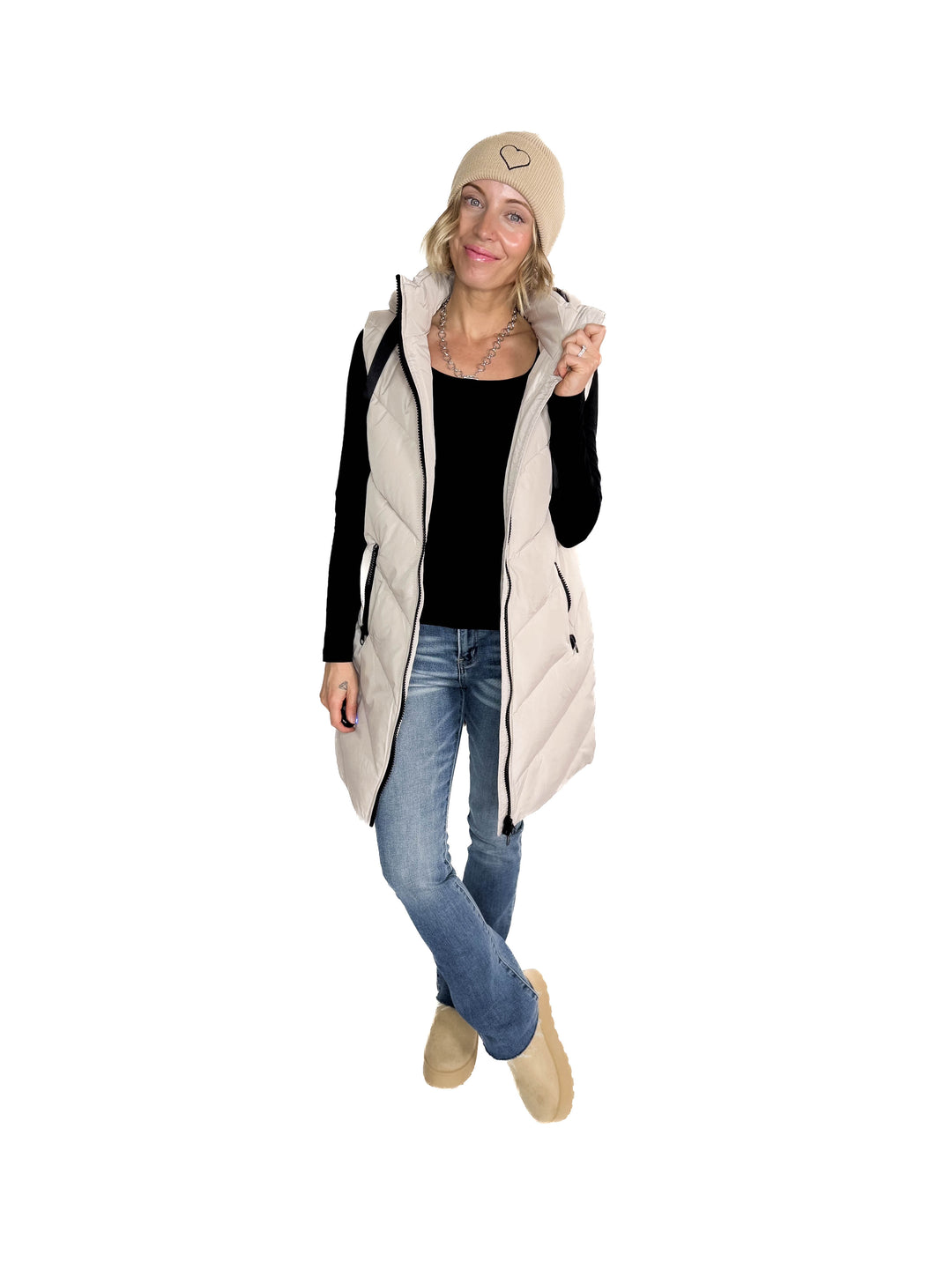 ONLY Skylar Hooded Vest- CHATEAU GRAY