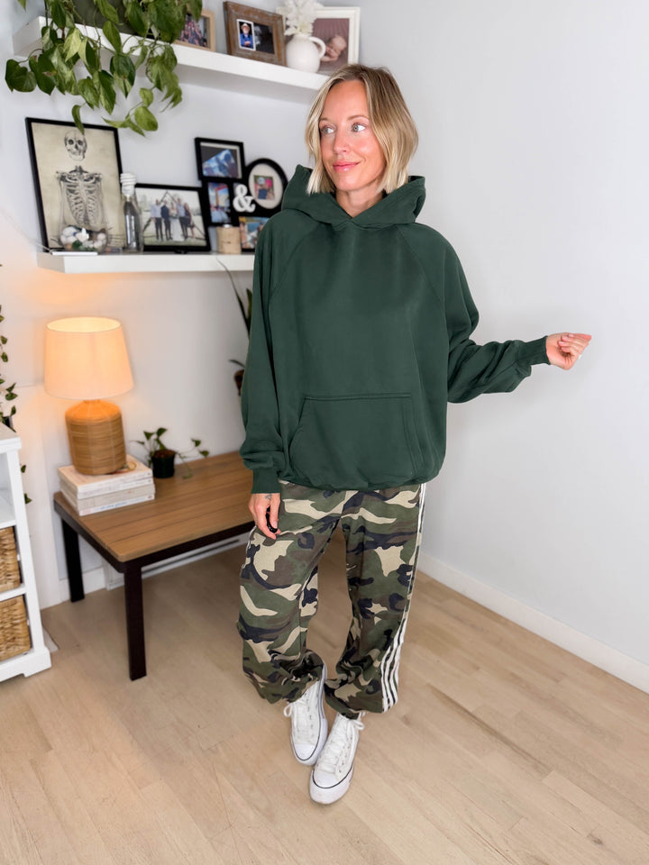 Tanis Premium Fleece Hoodie- DARK GREEN