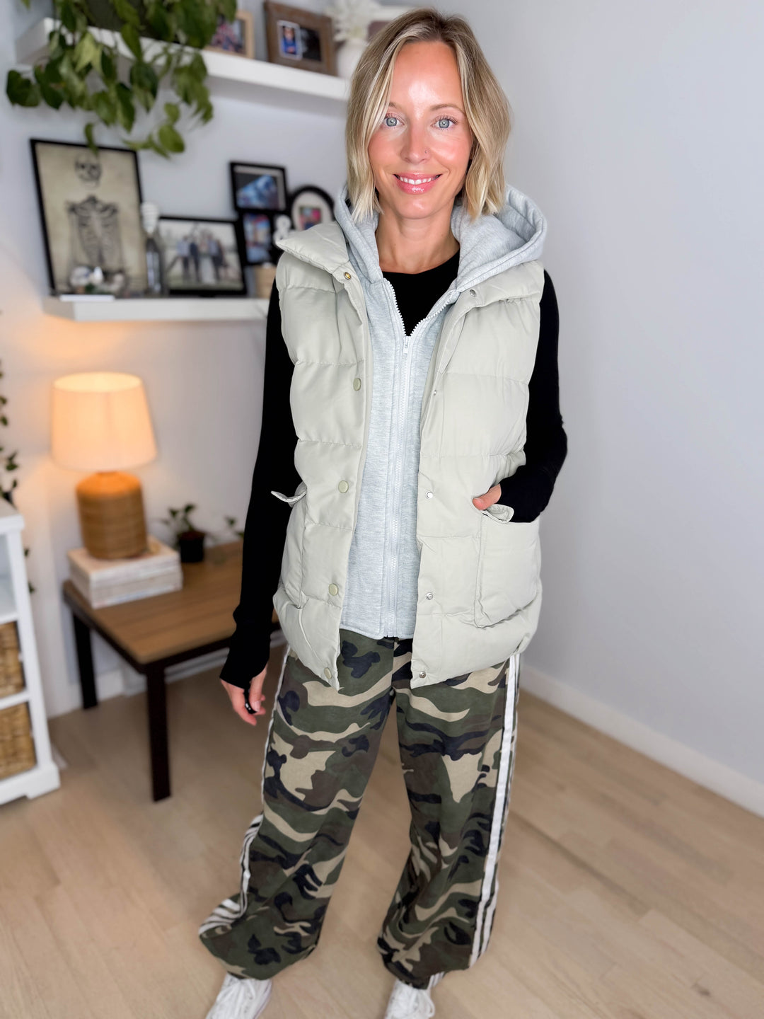 Bradlee Hoodie Vest- SAGE