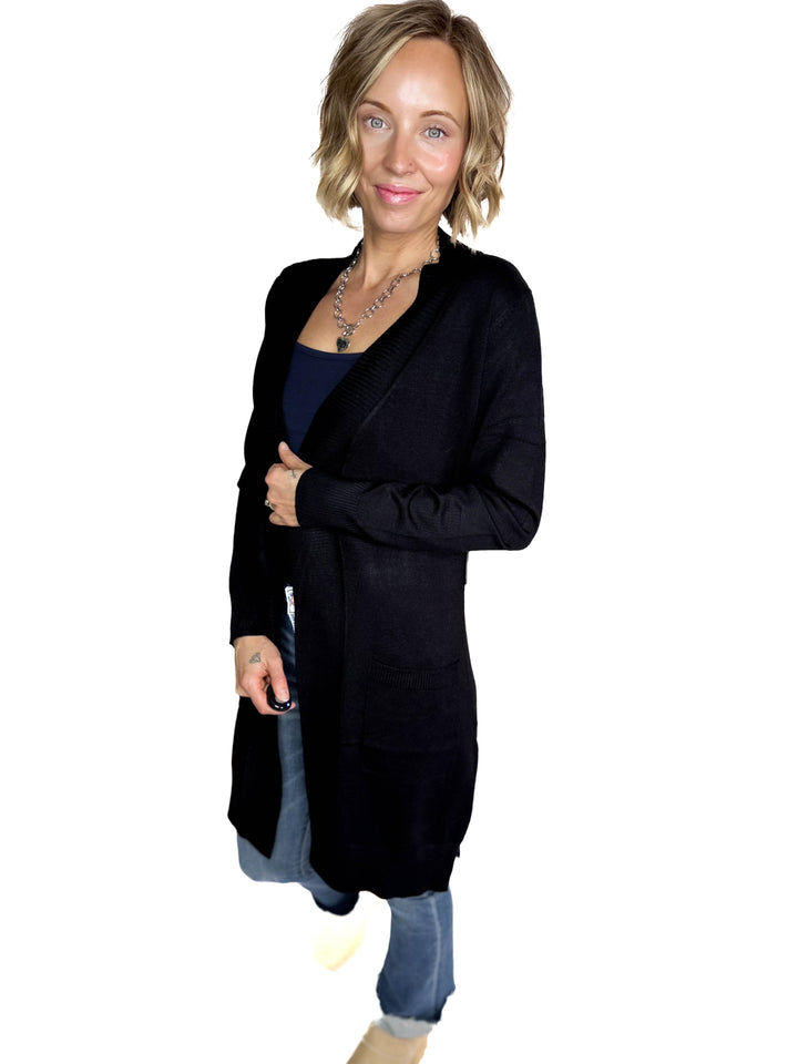 Birchwood Classic Pocket Cardigan- BLACK