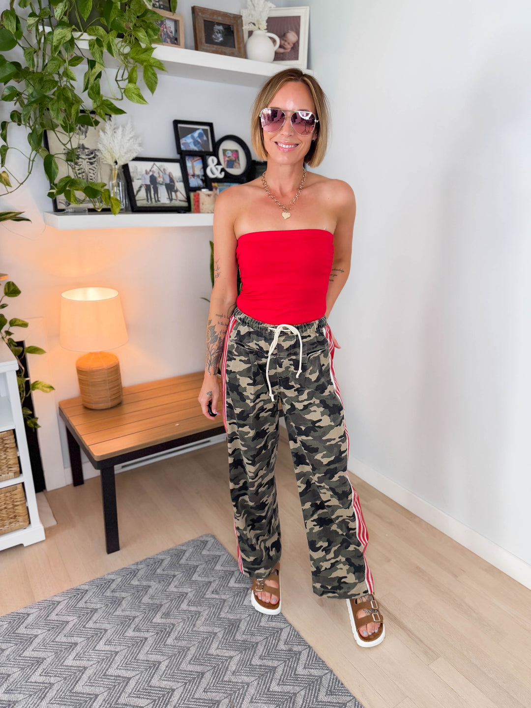 Coraline Heavy Cotton Drawstring Pant- CAMO