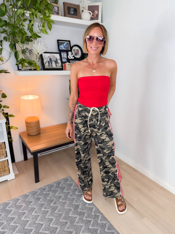 Coraline Heavy Cotton Drawstring Pant- CAMO