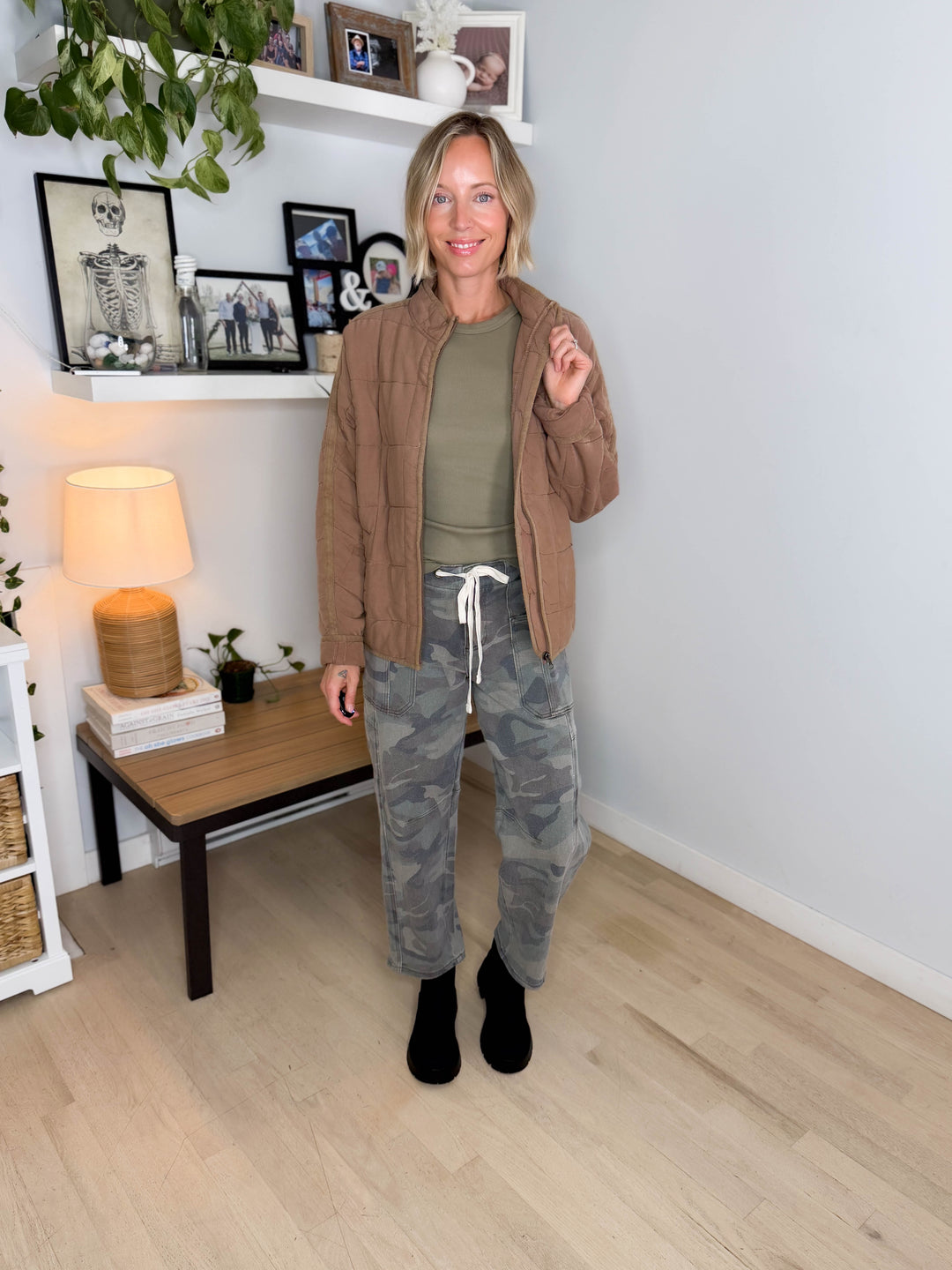 Catherine Soft Quilted Jacket- TAN