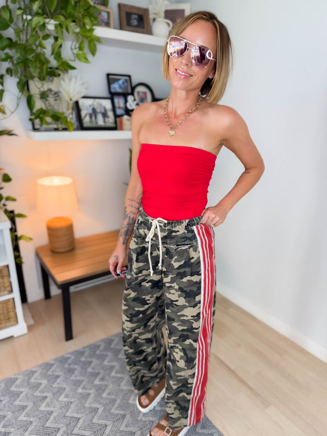 Coraline Heavy Cotton Drawstring Pant- CAMO