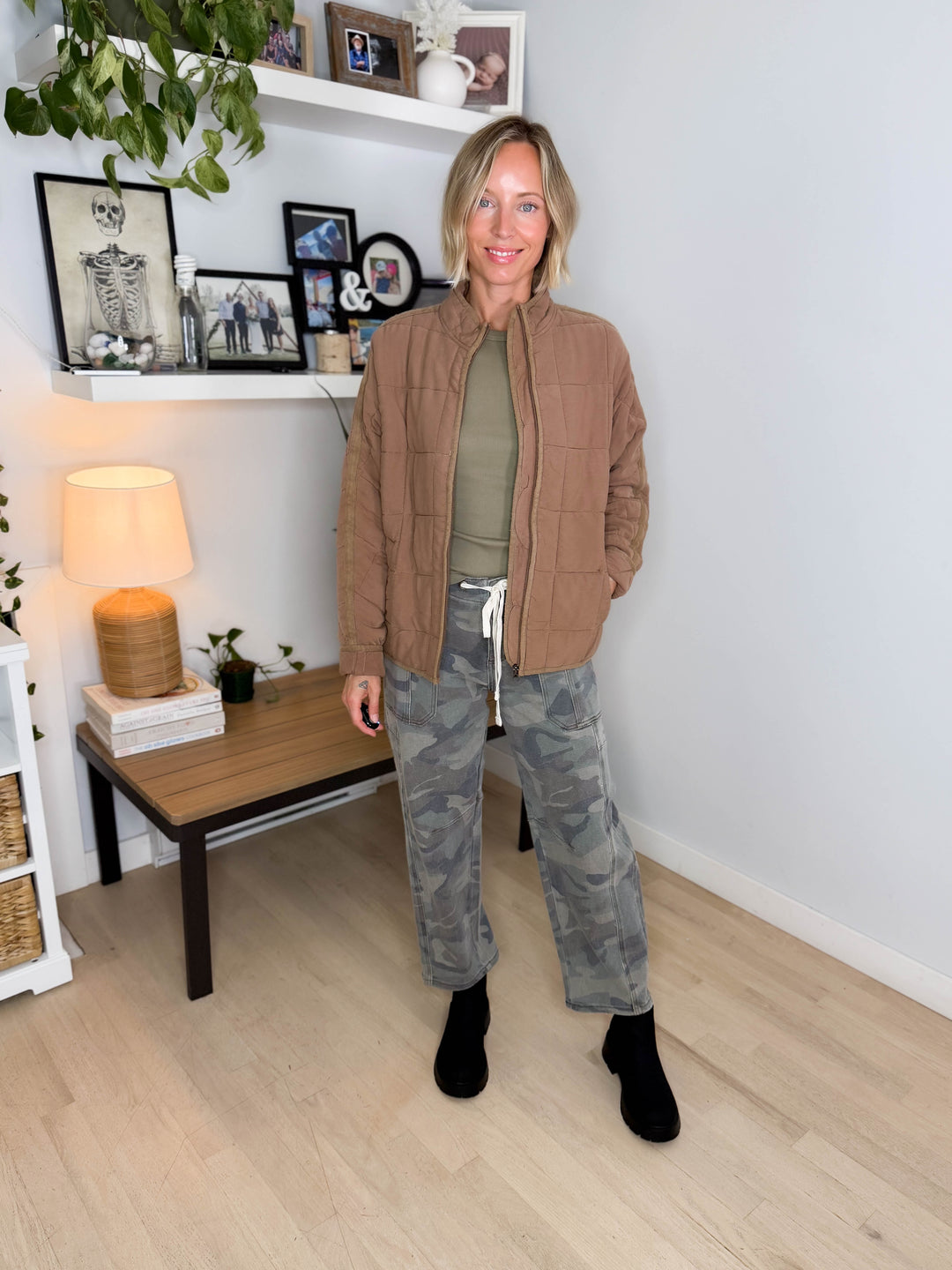 Catherine Soft Quilted Jacket- TAN