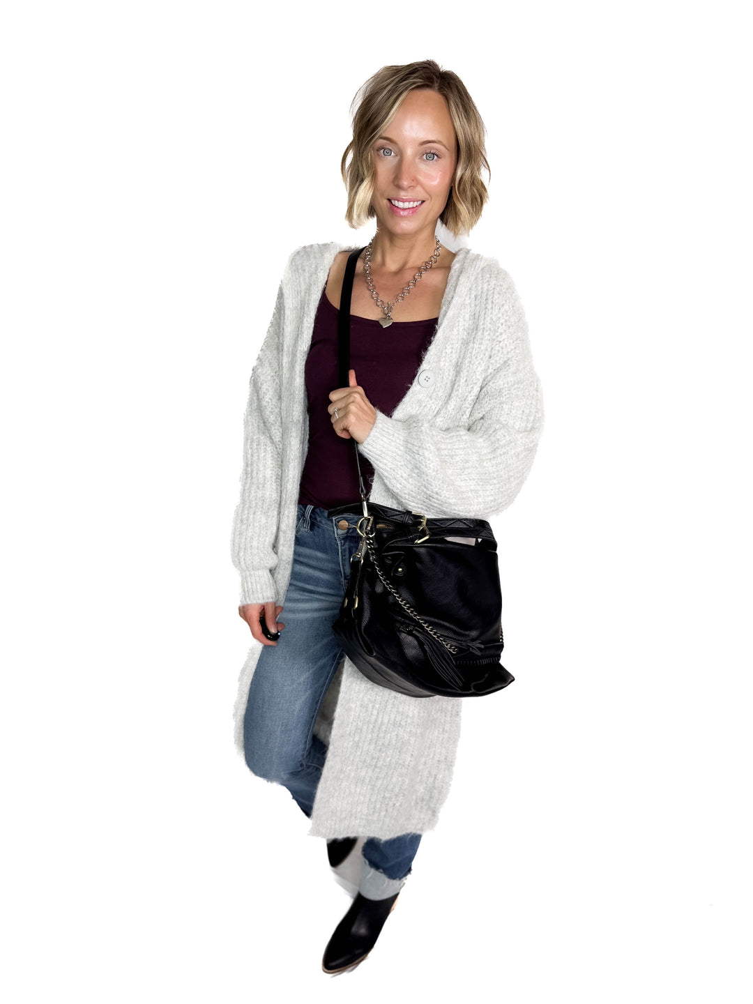 Jamila Rustic Tote Bag- BLACK