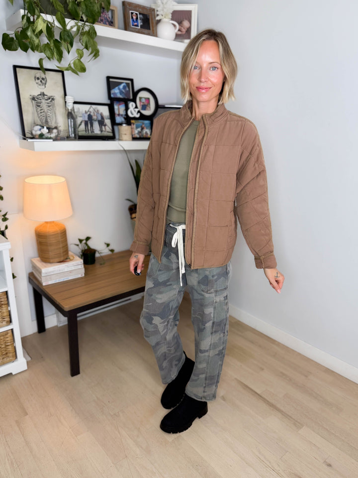 Catherine Soft Quilted Jacket- TAN