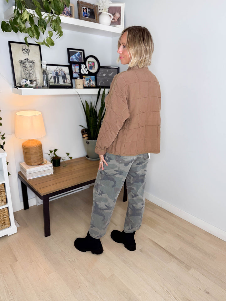 Catherine Soft Quilted Jacket- TAN