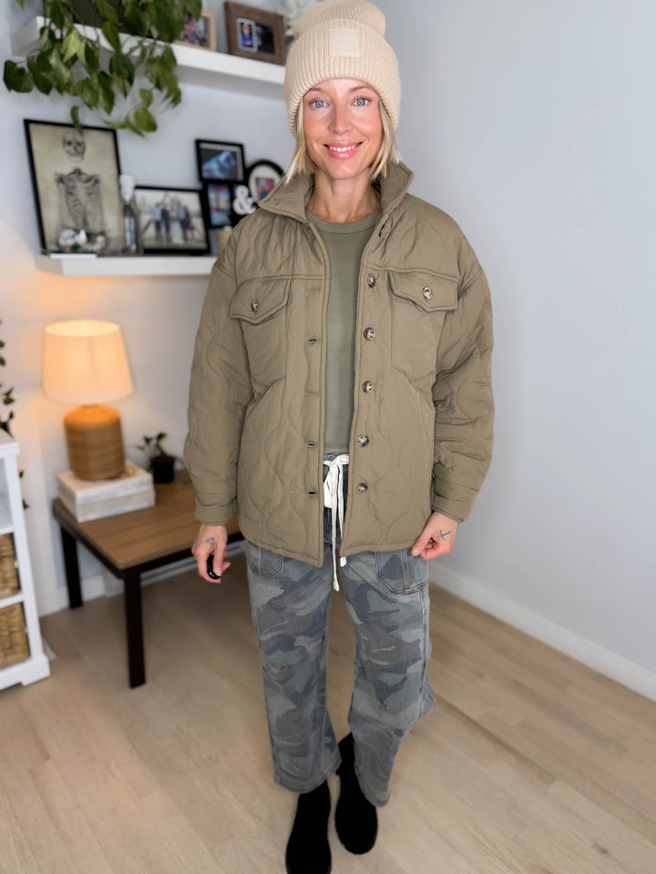 Farren Quilted Jacket- LIGHT MOCHA
