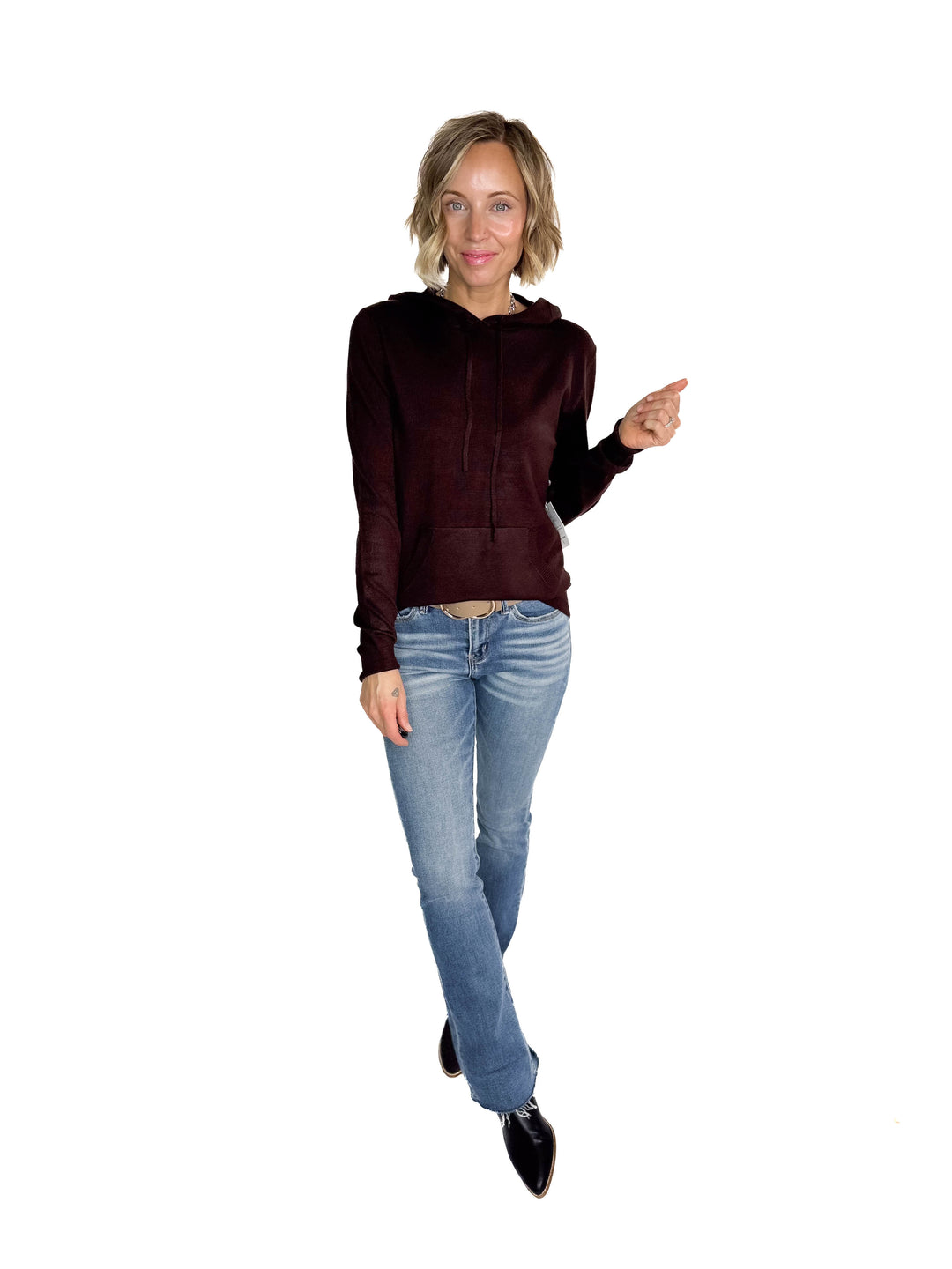 Spruceton Hooded Sweater- BROWN