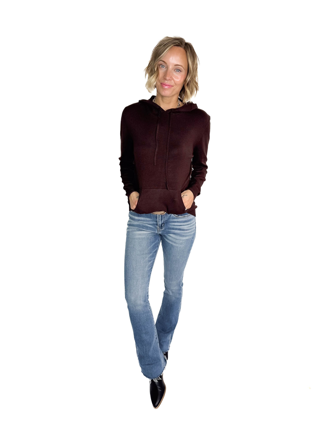 Spruceton Hooded Sweater- BROWN