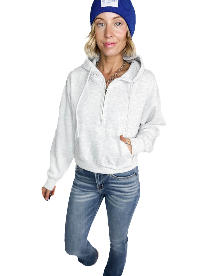 Jaxx 1/2 Zip Hoodie- HTHR GREY