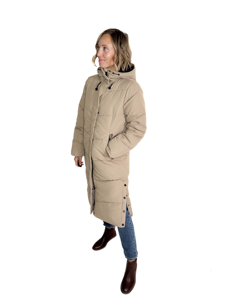ONLY Maggi Long Puffer Coat- SILVER MINK