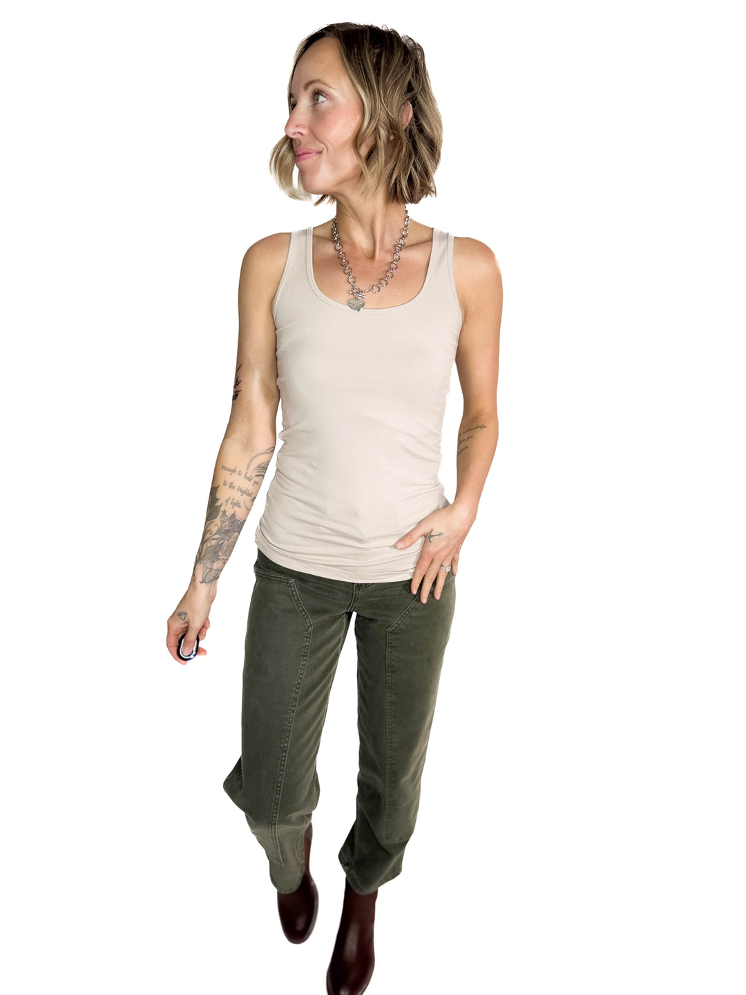 VERO MODA Lulu Long Tank- CHATEAU GRAY