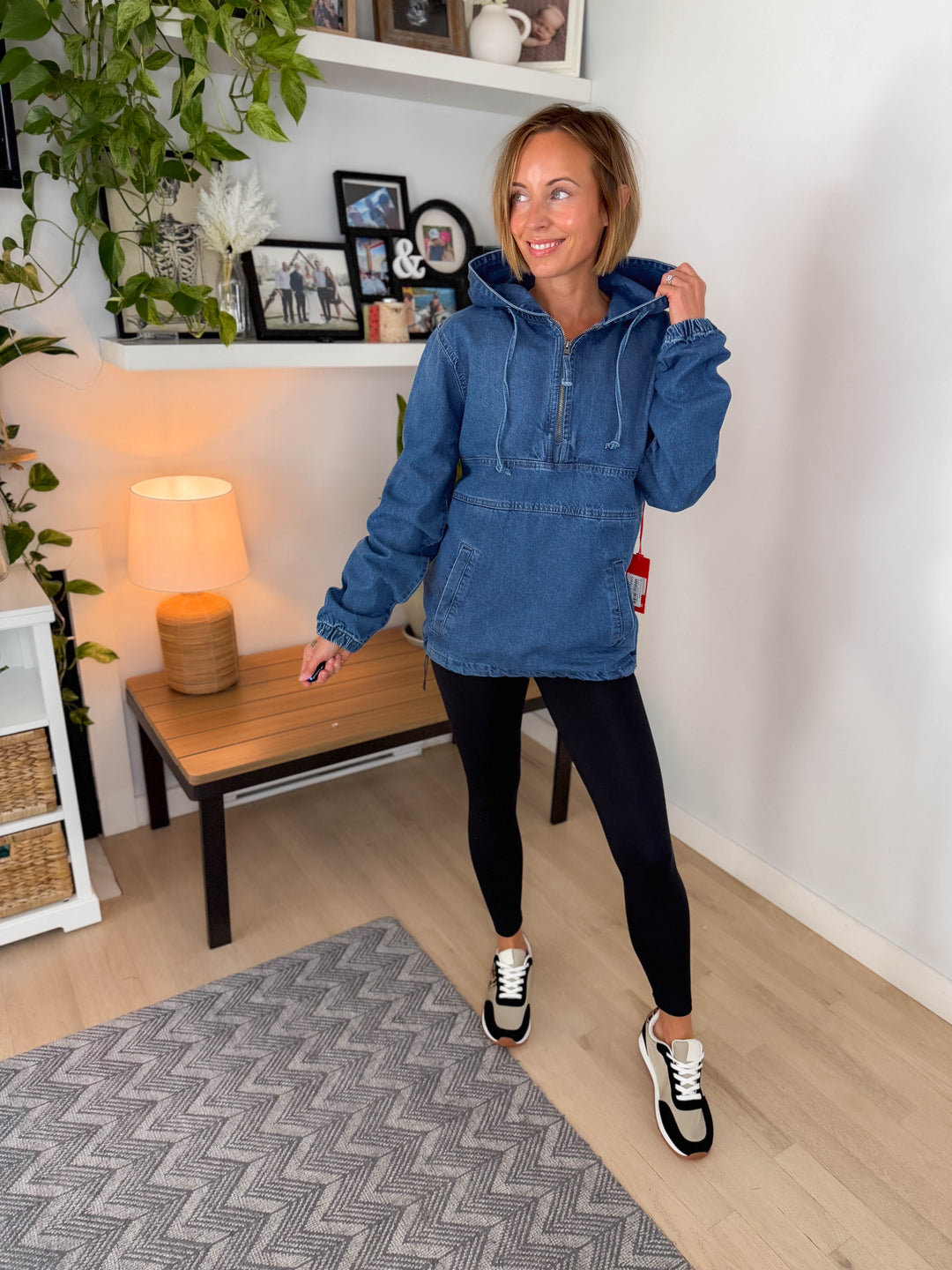 Bex Denim Hoodie Jacket- MEDIUM WASH