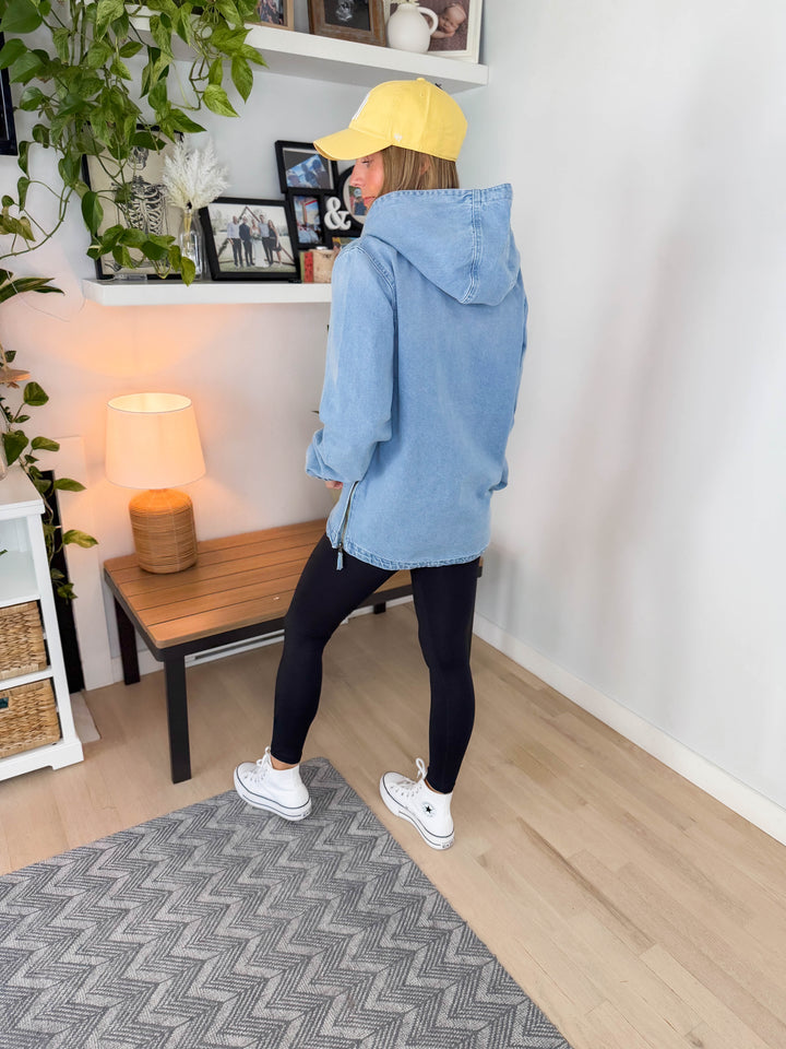 Bex Denim Hoodie Jacket- LIGHT WASH
