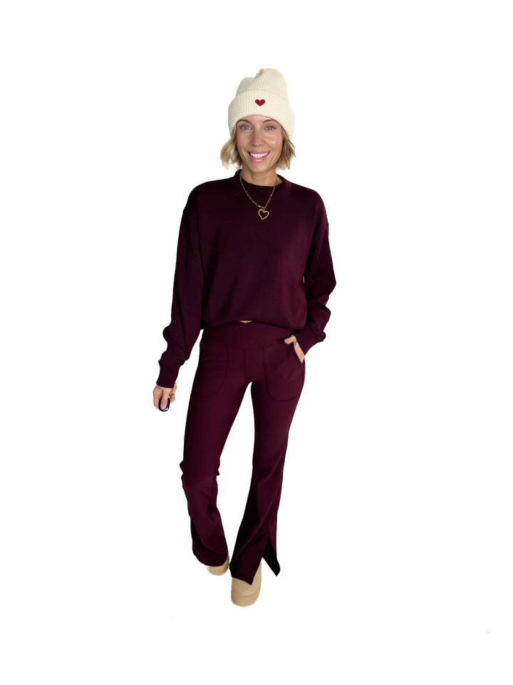 Everett Modal Pullover- DARK CHERRY