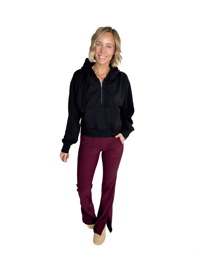 Jaxx 1/2 Zip Hoodie- BLACK