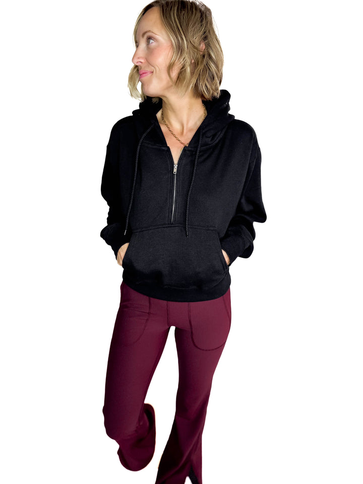 Jaxx 1/2 Zip Hoodie- BLACK