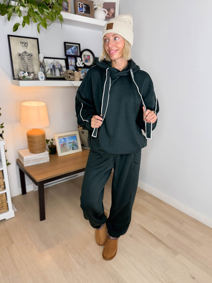Thistle French Terry Fleece Hoodie- REGENCY GREEN/BONE