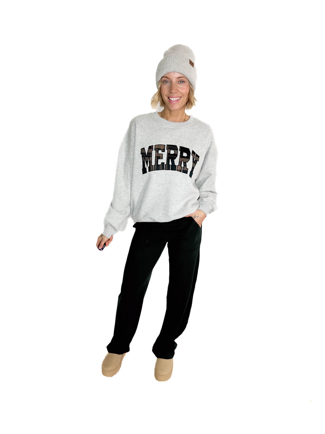 Merry Embroidered Crewneck Sweatshirt