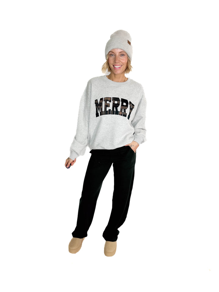 Merry Embroidered Crewneck Sweatshirt
