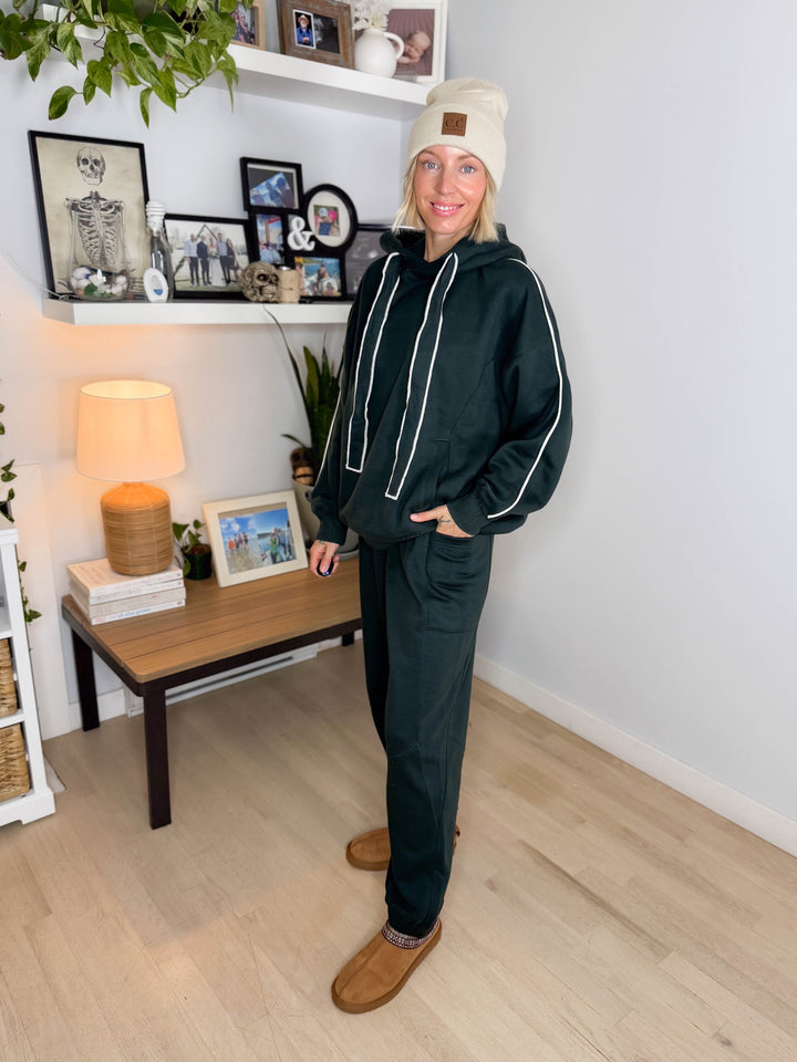 Thistle French Terry Fleece Hoodie- REGENCY GREEN/BONE