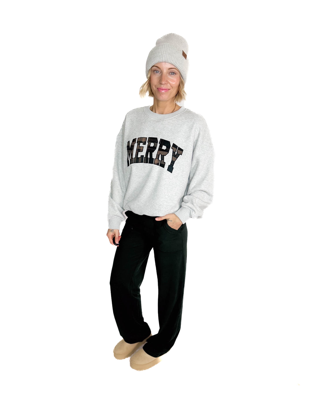 Merry Embroidered Crewneck Sweatshirt