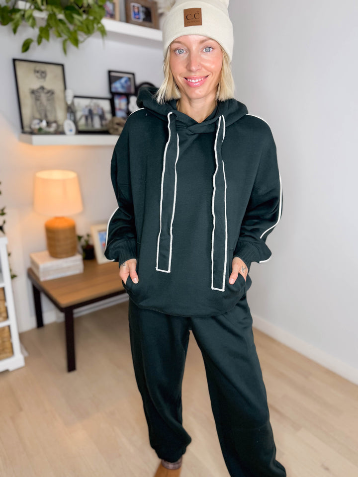 Thistle French Terry Fleece Hoodie- REGENCY GREEN/BONE