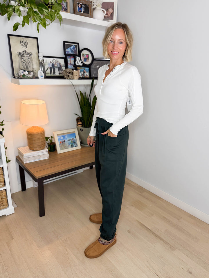 Thistle French Fleece Jogger Sweatpants- REGENCY GREEN