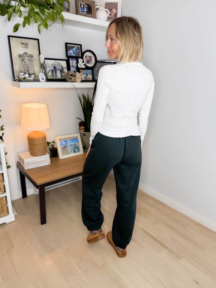 Thistle French Fleece Jogger Sweatpants- REGENCY GREEN