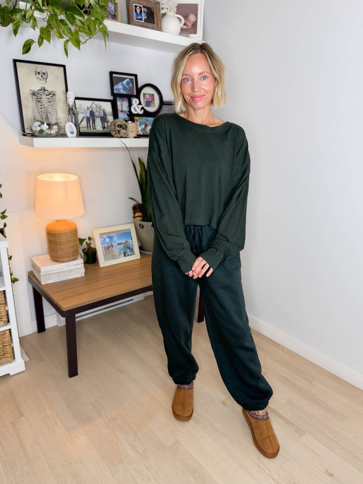 Tilley Cotton Slub Open Back Long Sleeve- REGENCY GREEN