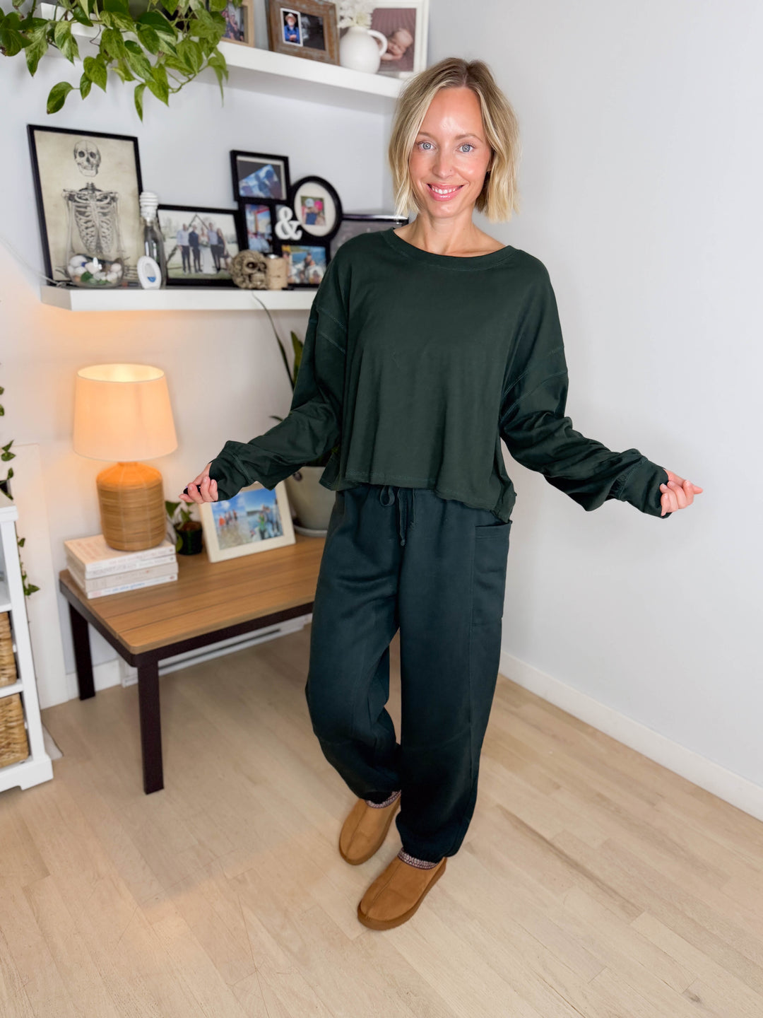 Tilley Cotton Slub Open Back Long Sleeve- REGENCY GREEN