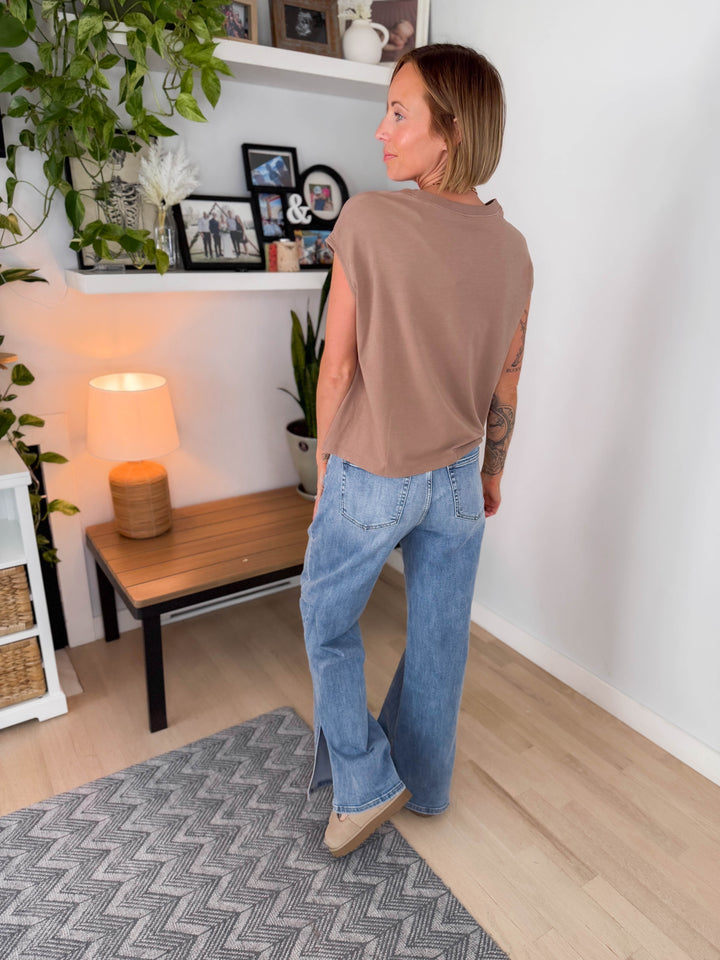 Mono B Sunkissed Pima Cotton Tee- SILKEN TAUPE
