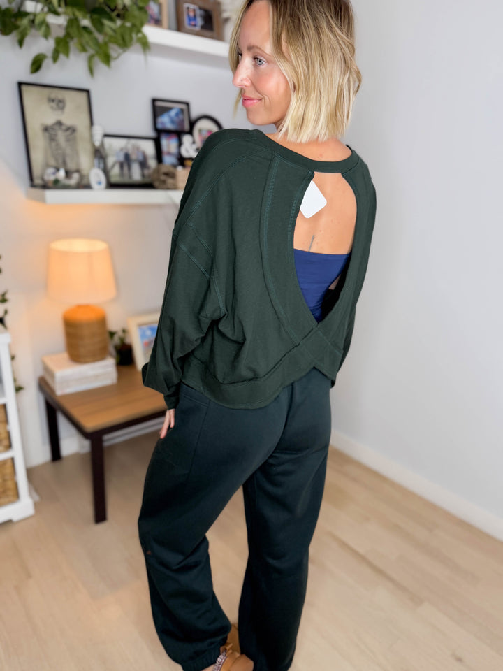 Tilley Cotton Slub Open Back Long Sleeve- REGENCY GREEN