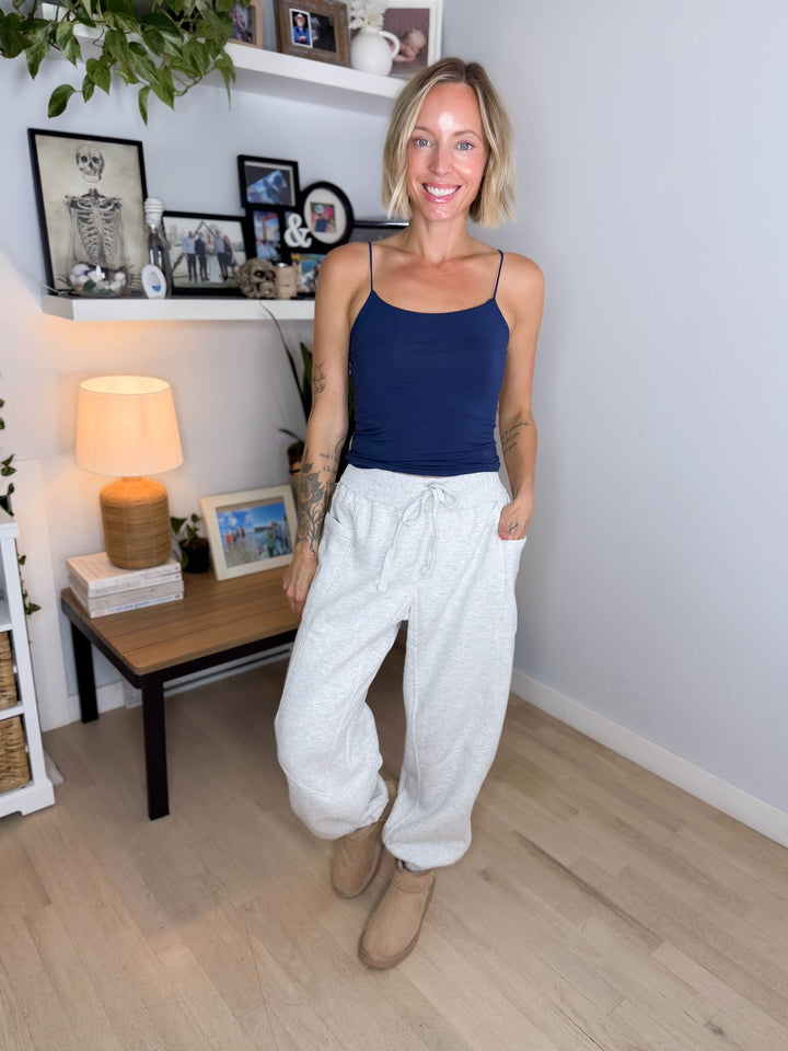 Thistle French Fleece Jogger Sweatpants- HEATHER GREY