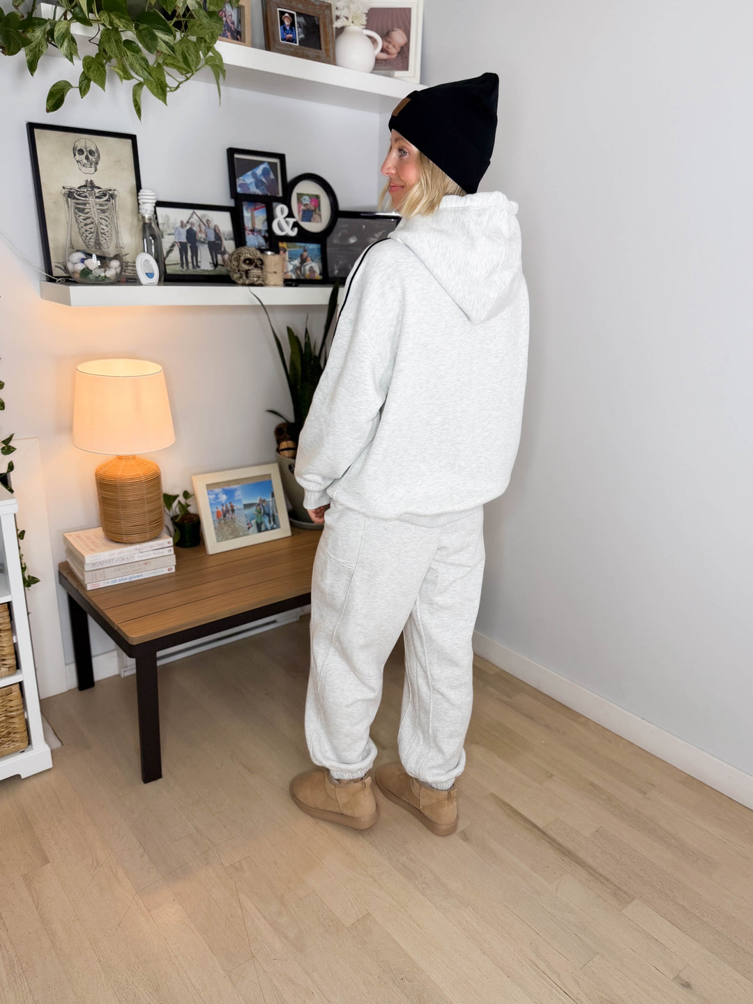 Thistle French Terry Fleece Hoodie- HEATHER GREY/BLACK