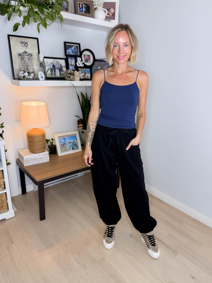 Thistle French Fleece Jogger Sweatpants- BLACK