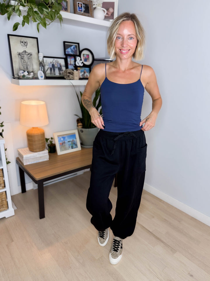 Thistle French Fleece Jogger Sweatpants- BLACK