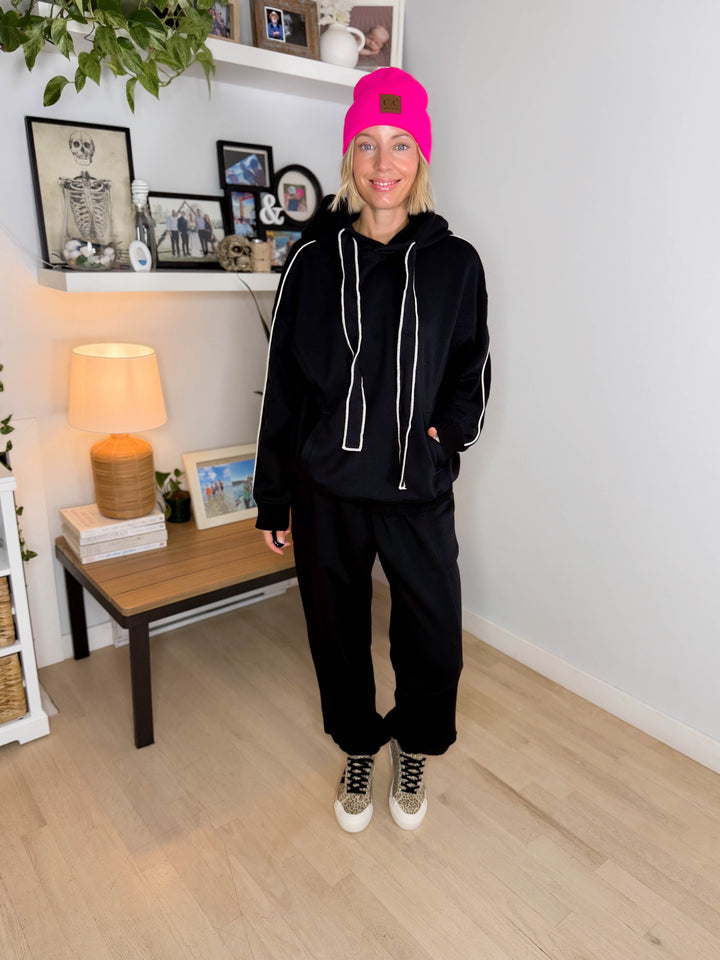 Thistle French Fleece Jogger Sweatpants- BLACK