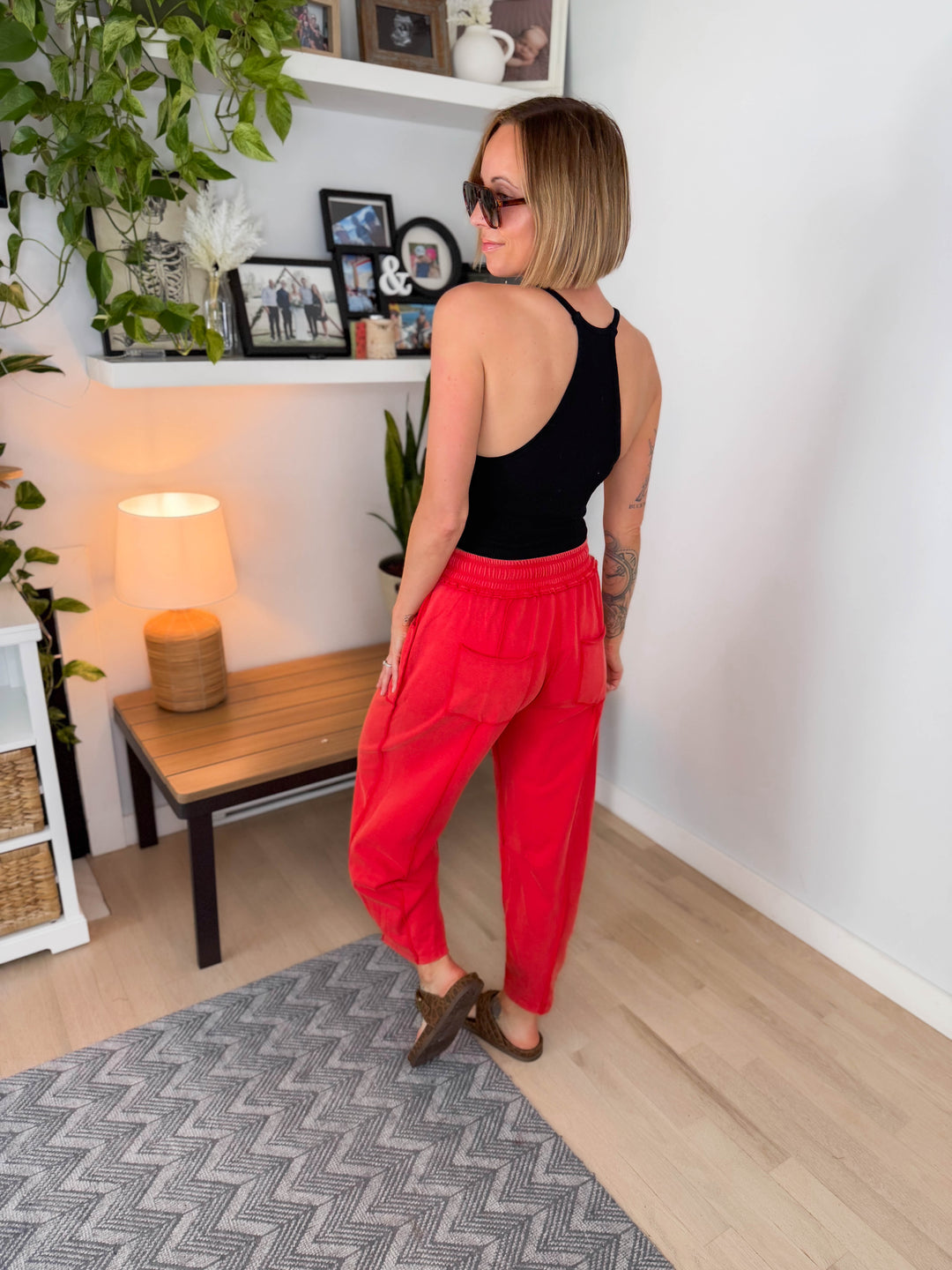Amery Mineral Washed Barrel Pant- MINERAL RED