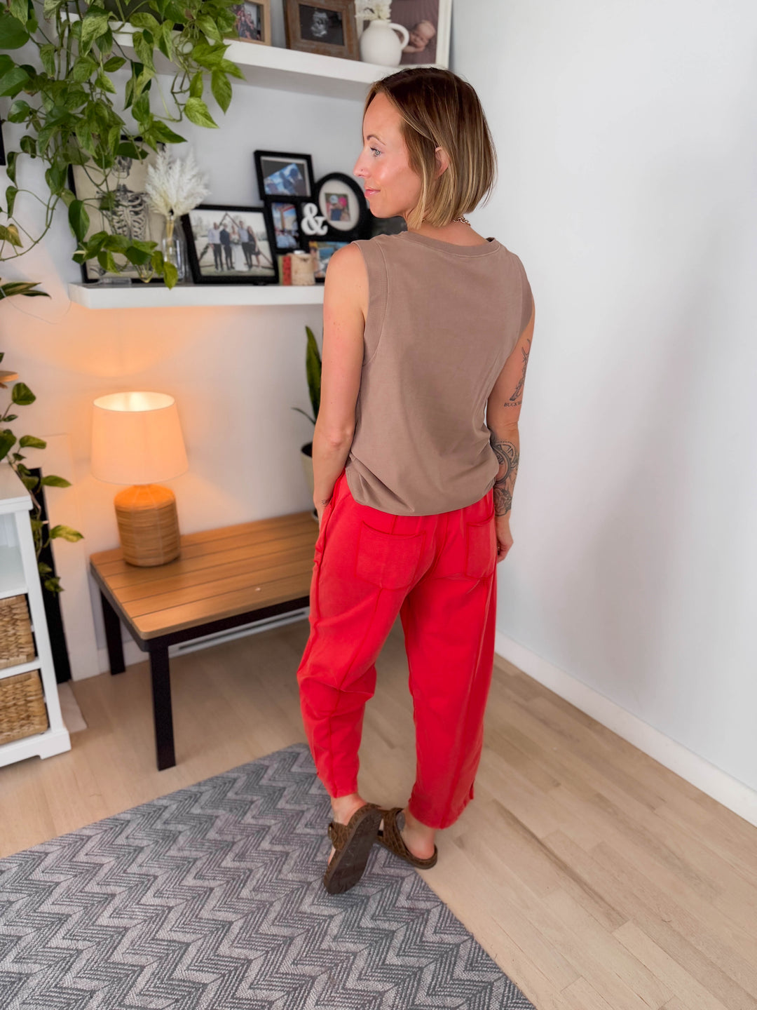 Mono B Terra Wash Pima Cotton Muscle Tank- SILKEN TAUPE