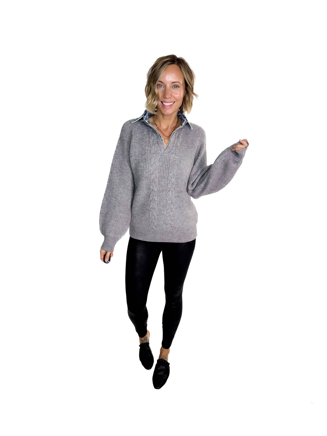 Frostbite Denim Collar Sweater