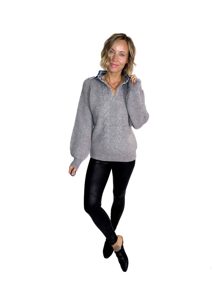 Frostbite Denim Collar Sweater