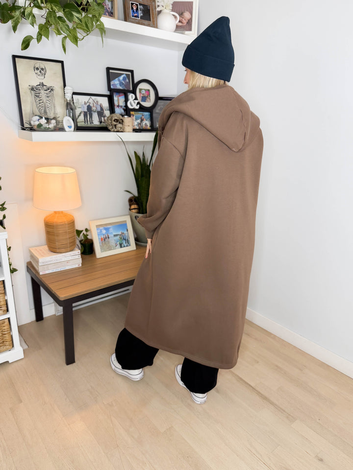 Oslo Hooded Cardigan- BROWN