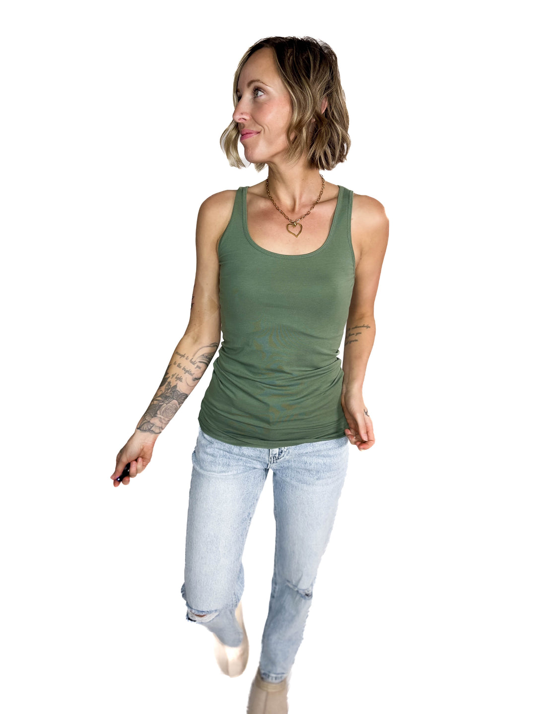 VERO MODA Lulu Long Tank- LAUREL WREATH