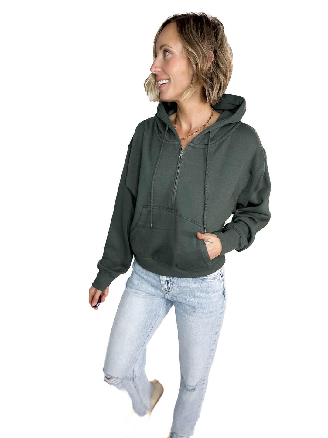 Jaxx 1/2 Zip Hoodie- GREEN