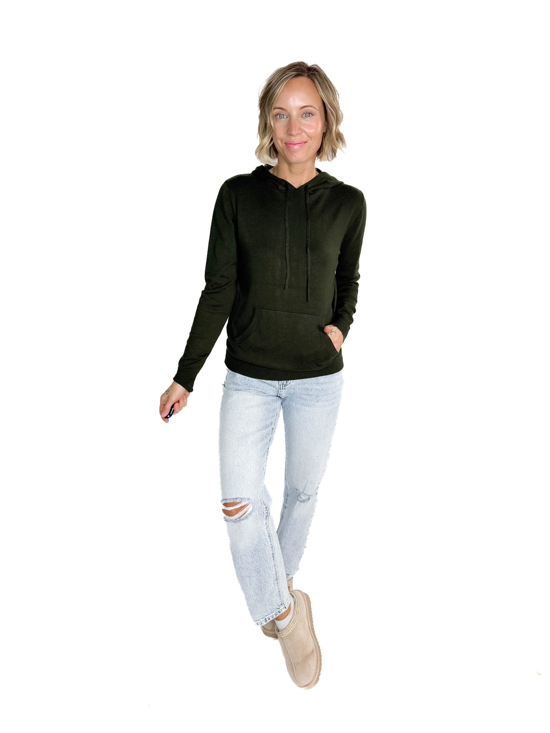 Spruceton Hooded Sweater- OLIVE