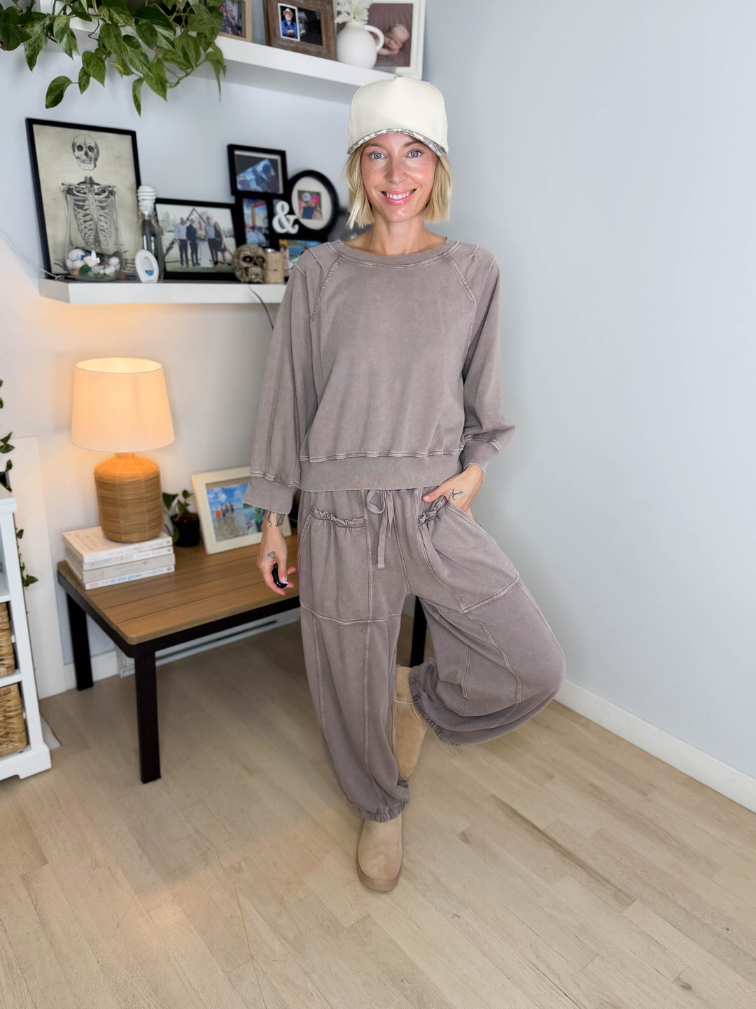Kerima Washed Cotton Barrel Set- MOCHA